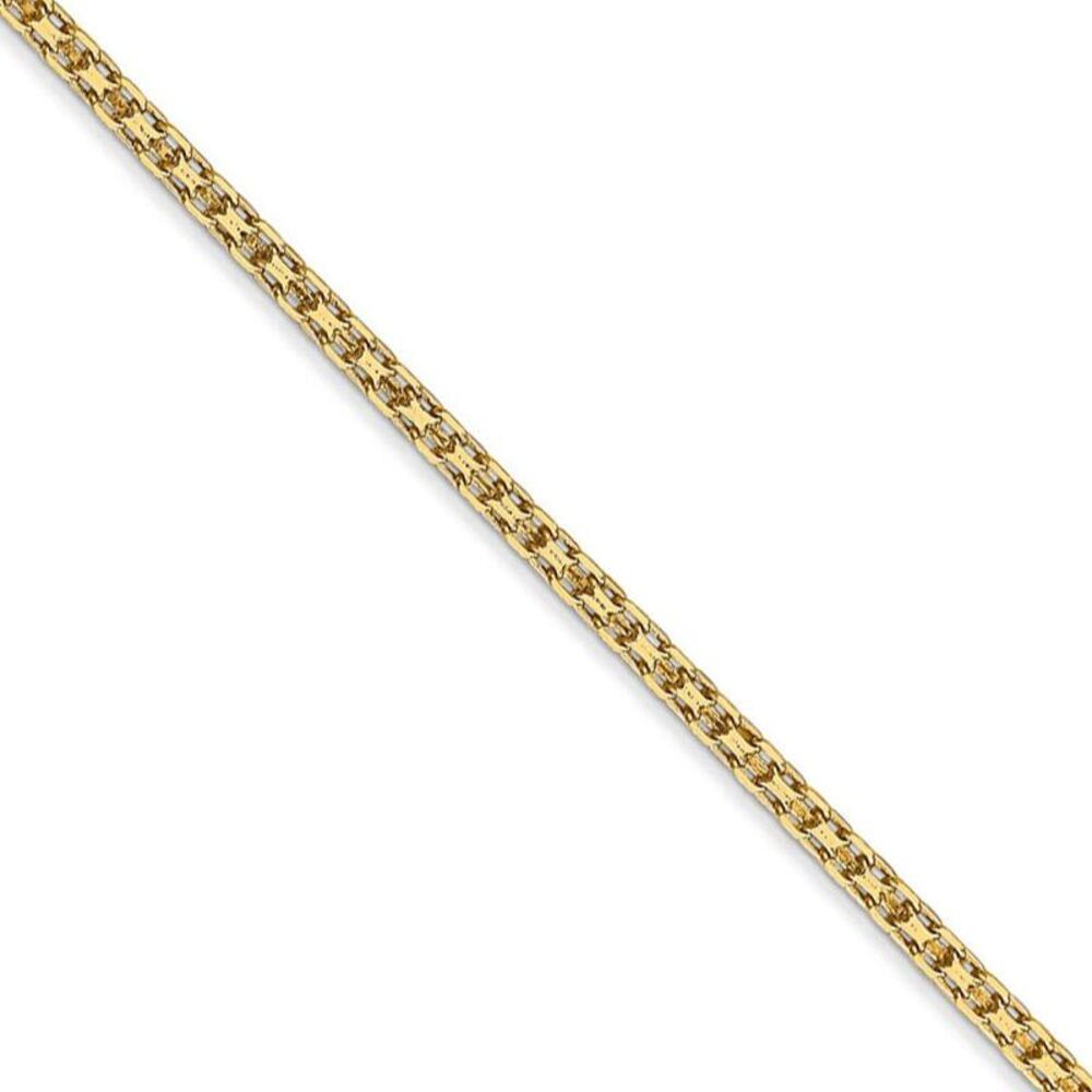 2mm, 14k Yellow Gold, Flat Bismark Mesh Chain Necklace, 20 Inch